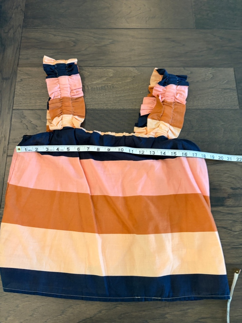 New With Tags Evereve Roan & Ryan Jessie Stripe Ruffle Tank Sz M - Picture 7 of 10